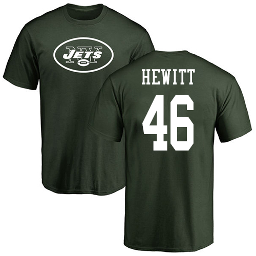 New York Jets Men Green Neville Hewitt Name and Number Logo NFL Football #46 T Shirt->women nfl jersey->Women Jersey